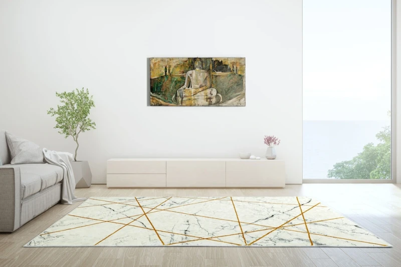 Dywan loft FD Soft Marmari perła aranżacja
