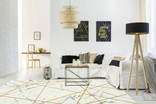 Dywan loft FD Soft Marmari perła aranżacja