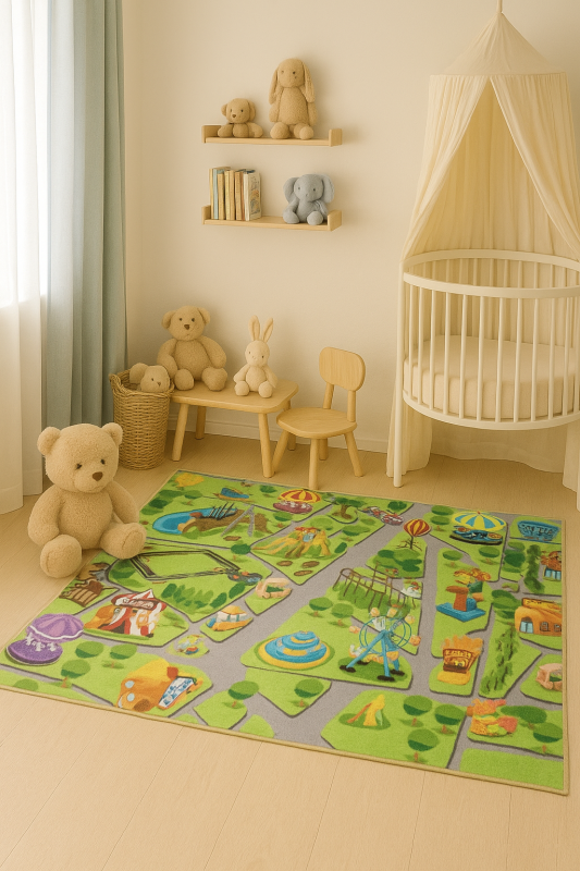 Dywan dziecięcy 2406602 Kids miasteczko, ulice do pokoju dziecka