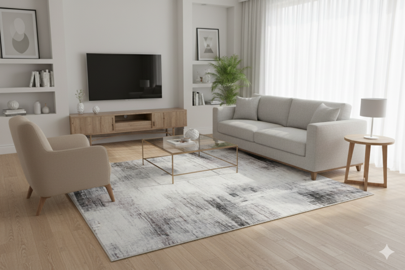 Dywan vintage 231019-2 Venezia Print szary do pokoju dziennego