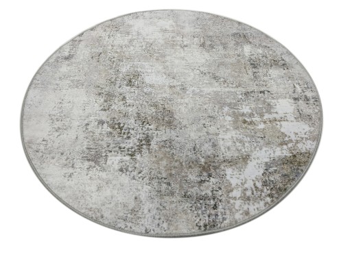 Dywan okrągły nowoczesny 240574W-6 Venezia Print beżowo-szary - rzut ukośny