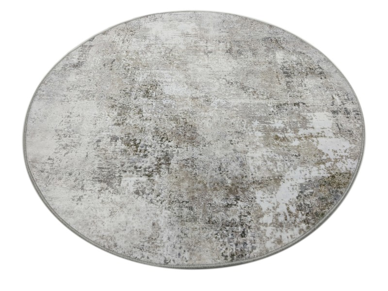 Dywan okrągły nowoczesny 240574W-6 Venezia Print beżowo-szary - rzut ukośny