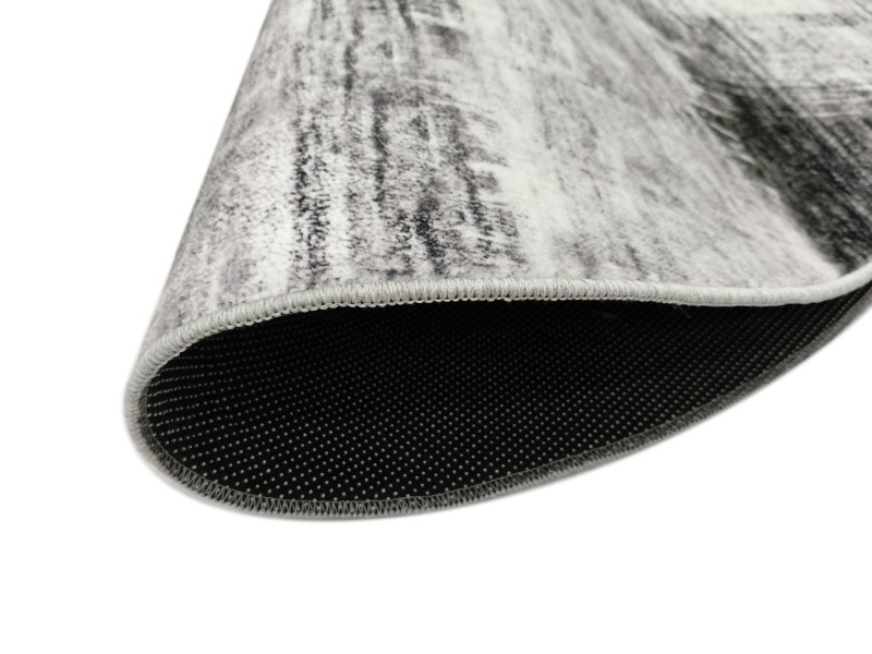 Dywan okrągły vintage 231019-2 Venezia Print szary - antypoślizgowy spód