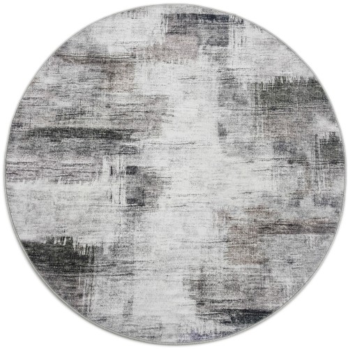 Dywan okrągły vintage 231019-2 Venezia Print szary