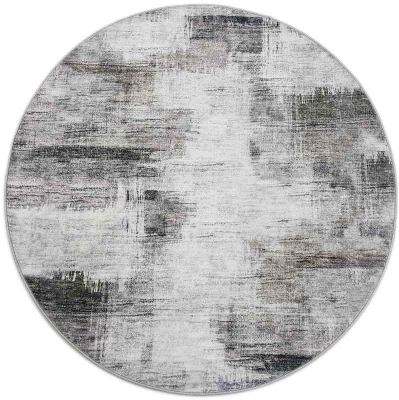 Dywan okrągły vintage 231019-2 Venezia Print szary