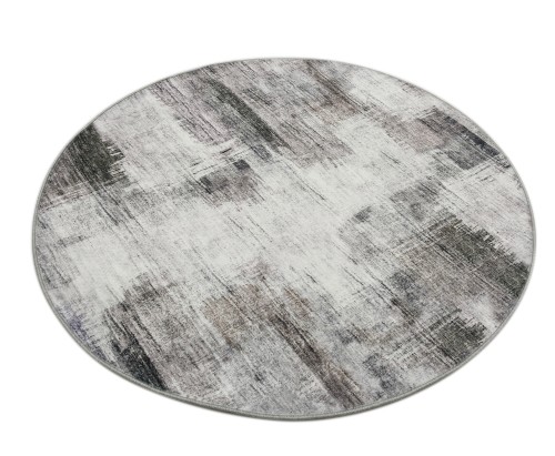 Dywan okrągły nowoczesny 231019-2 Venezia Print szary - rzut ukośny