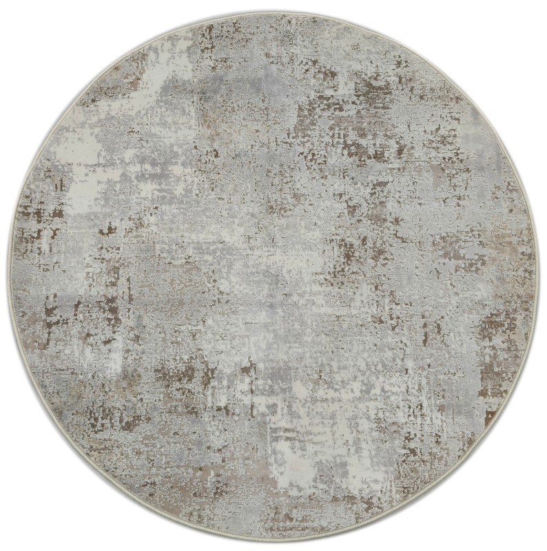 Dywan okrągły vintage 240574W-1 Venezia Print szaro-beżowy