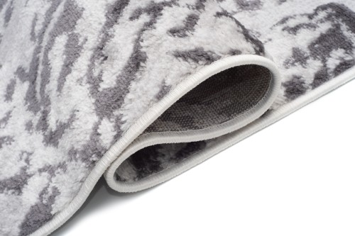 Dywan Sky FM31D w odcieniach szarości z wzorem przekroju pnia - bok