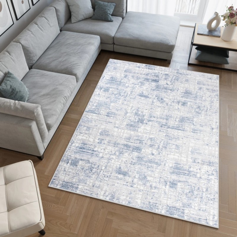 Dywan nowoczesny Sky S186D szaro-niebieski do salonu