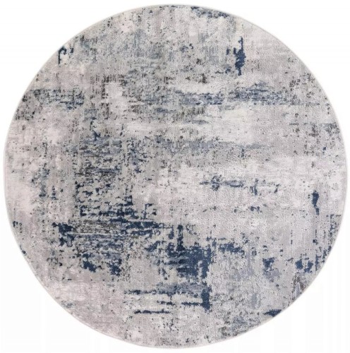 Dywan okrągły vintage Sky DO77A jasny szary z niebieskim