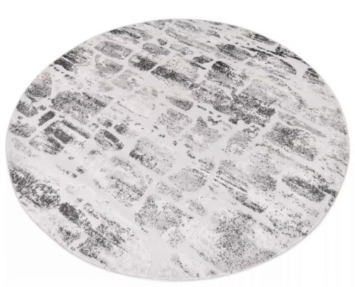 Dywan okrągły nowoczesny Sky FM29F szary - rzut ukośny