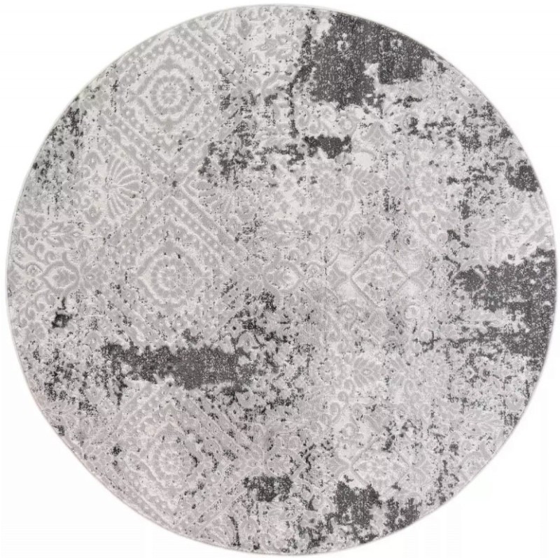 Dywan okrągły vintage Sky FM33B jasny szary