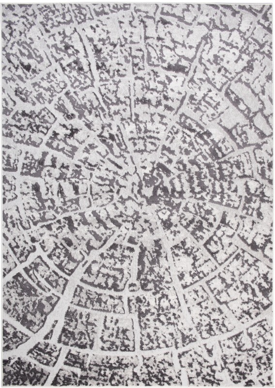 Dywan Sky FM31D w odcieniach szarości z wzorem przekroju pnia