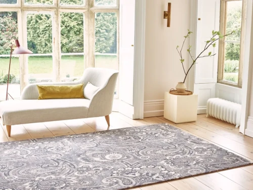 Dywan wełniany Agnella Calisia Victoriana wrzosowy (binding) aranżacja