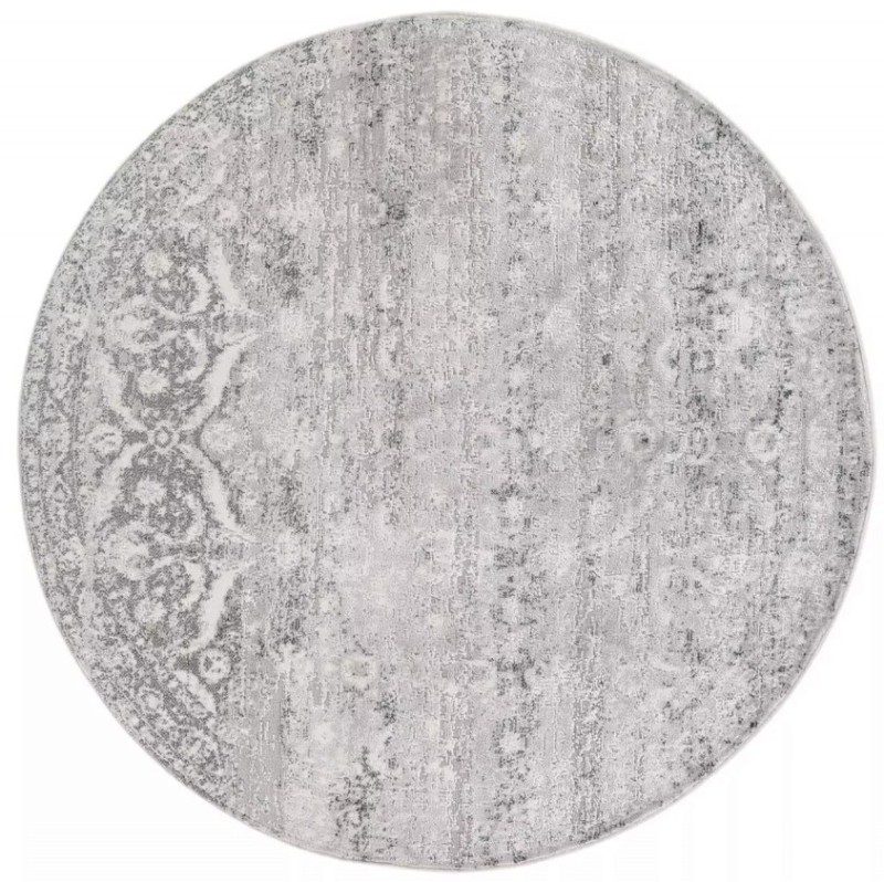 Dywan okrągły tradycyjny vintage Sky Q449A szary