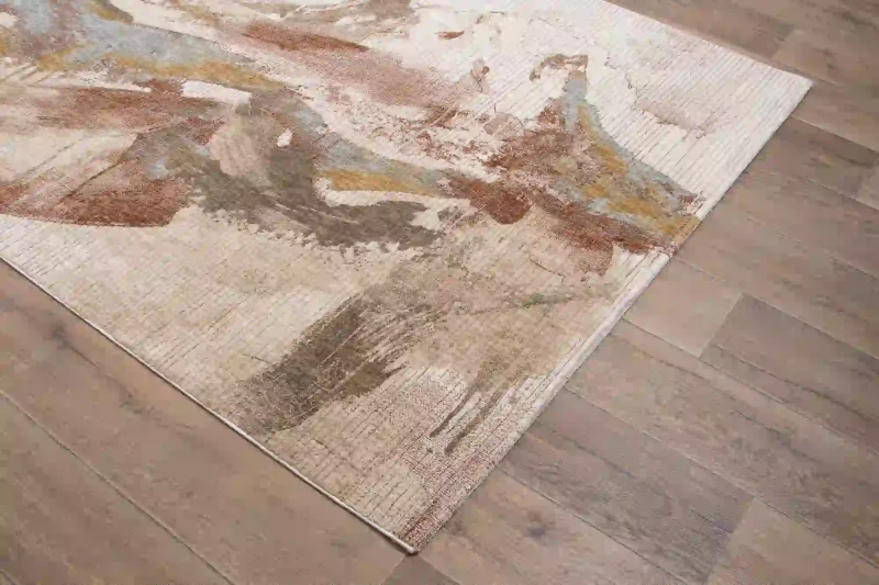 Dywan abstrakcja Tender 17999 beżowo-kremowy - rzut z boku