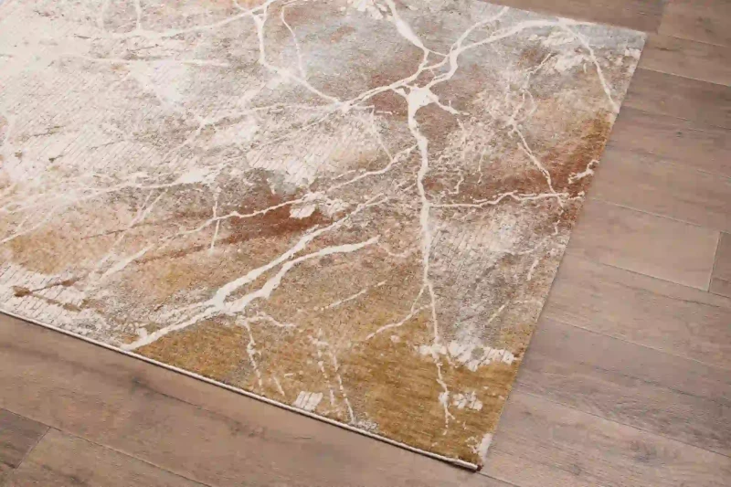 Dywan nowoczesny marmur Tender 18000 beżowo-kremowy - rzut z boku