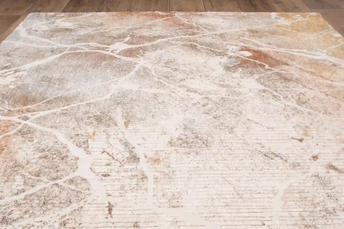 Dywan nowoczesny marmur Tender 18000 beżowo-kremowy - rzut ukośny