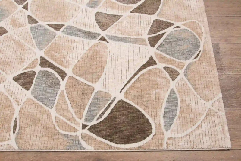 Dywan nowoczesny abstrakcja Tender 18007 beżowo-niebieski - wzór