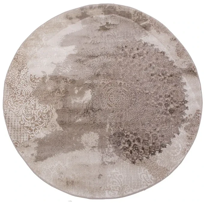 Dywan okrągły nowoczesny rozeta Galya GAK11A brązowy