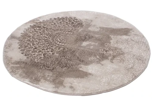 Dywan okrągły rozeta Galya GAK11A brązowy - rzut ukośny