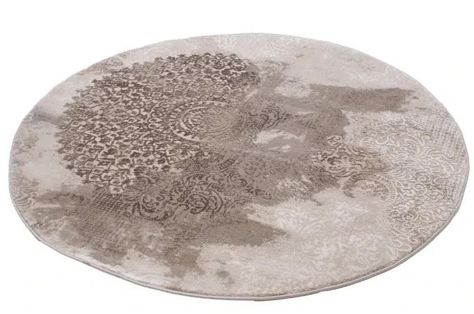 Dywan okrągły rozeta Galya GAK11A brązowy - rzut ukośny