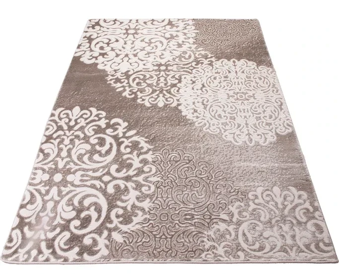 Dywan nowoczesny Galya K3727A brązowy - rzut z ukosa