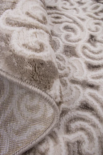 Dywan okrągły nowoczesny Galya K3727A brązowy - bok