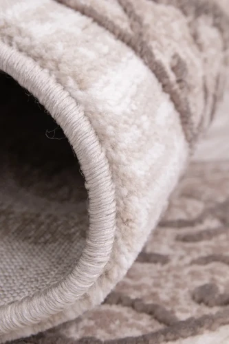 Dywan okrągły klasyczny Galya K3729A beżowo-brązowy - brzeg