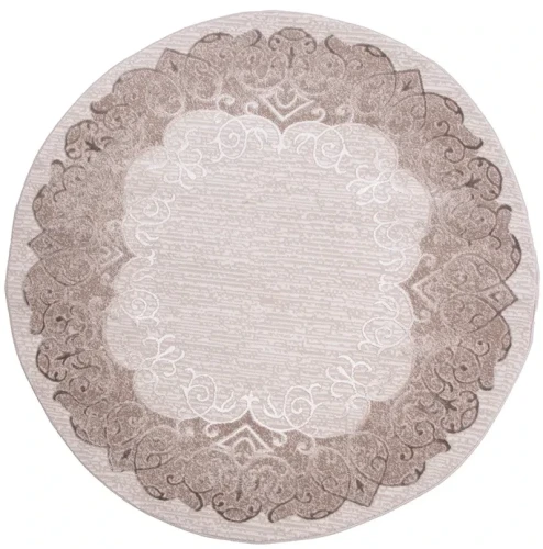 Dywan okrągły klasyczny Galya K3729A beżowo-brązowy