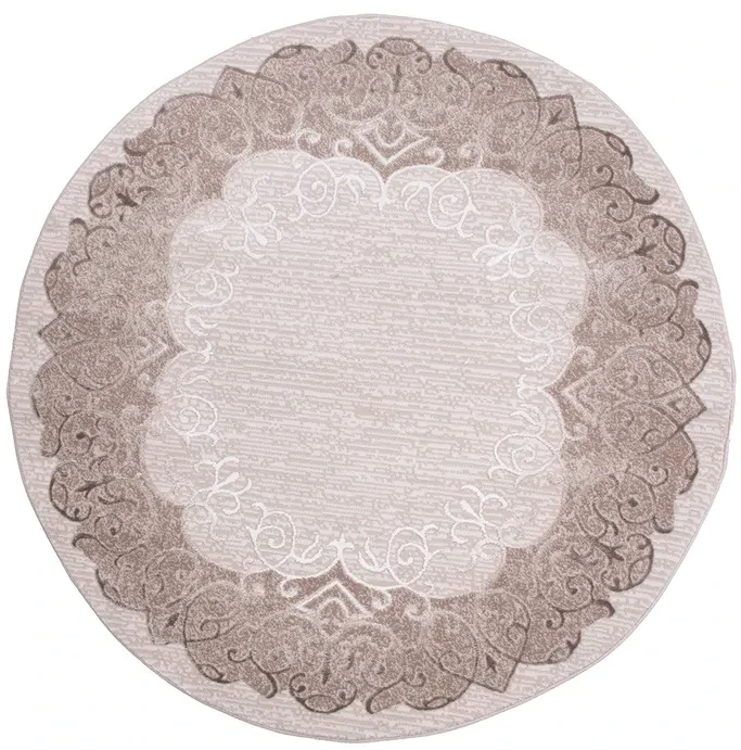 Dywan okrągły klasyczny Galya K3729A beżowo-brązowy