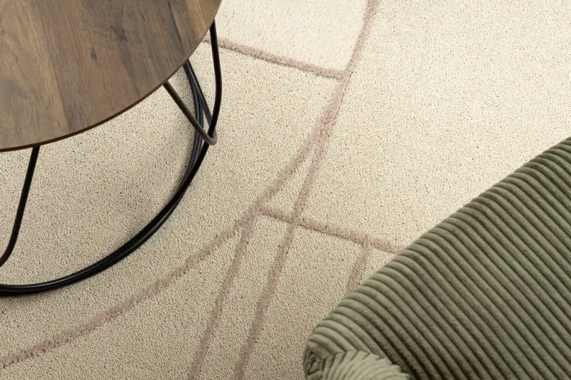 Dywan wełniany Flux 461.14.AE200 beż/różowy struktura 3d
