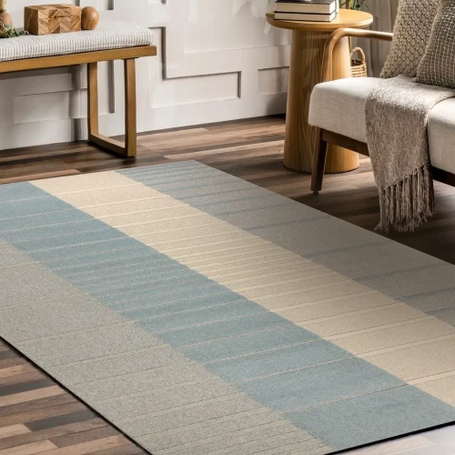 Dywan wełniany Flux 461.3.AE120 szary/niebieski aranżacja