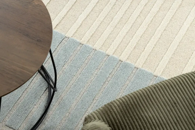 Dywan wełniany Flux 461.3.AE120 szary/niebieski struktura 3d