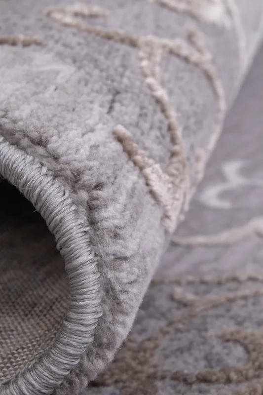 Dywan okrągły klasyczny Galya K3810A szaro-brązowy - bok