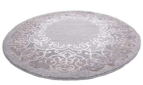Dywan okrągły klasyczny Galya K3810A szaro-brązowy - rzut ukośny