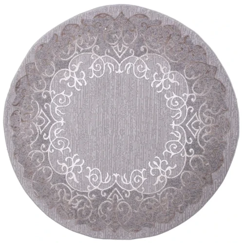 Dywan okrągły klasyczny Galya K3810A szaro-brązowy
