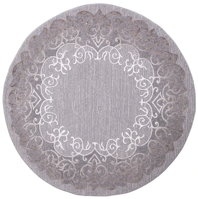 Dywan okrągły klasyczny Galya K3810A szaro-brązowy