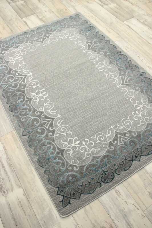 Dywan klasyczny Galya K3871A szaro-niebieski - rzut z boku