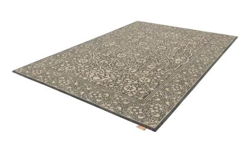 Dywan tradycyjny wełniany Agnella Regius Lumina grafitowy - rzut ukośny