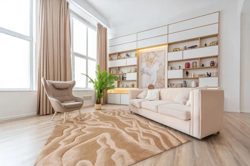 Dywan nowoczesny Agnella Opal Rosalie beżowo-kremowy do salonu