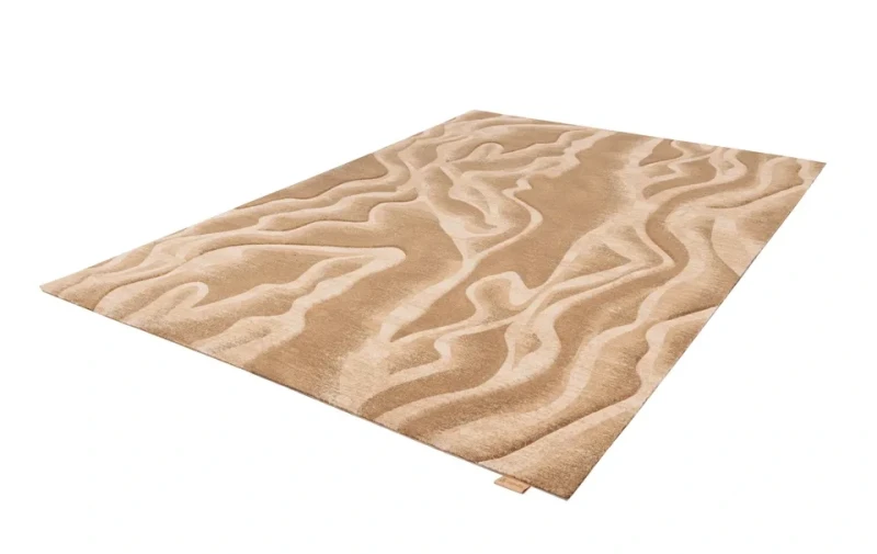 Dywan nowoczesny wełniany Agnella Opal Rosalie beżowo-kremowy - rzut ukośny