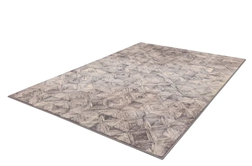 Dywan wełniany Agnella Isfahan Estera antracytowy rzut z boku