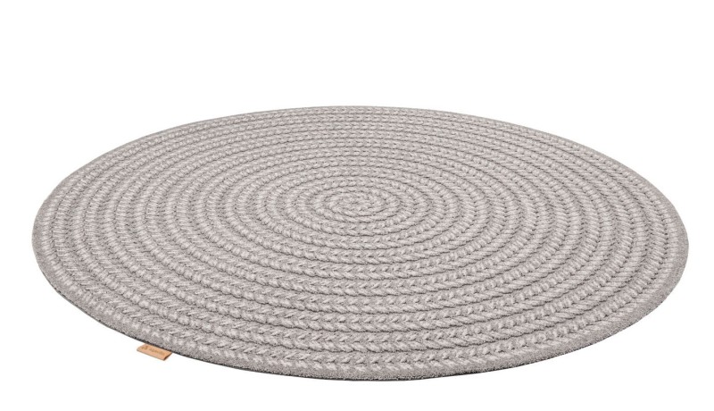 Dywan okrągły Agnella Noble Tino kolor jasny szary (binding) - zdjęcie pod kątem