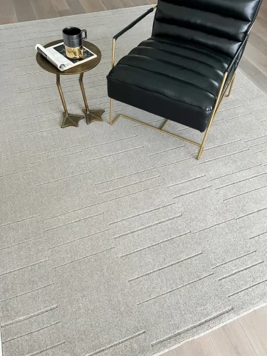 Dywan wełniany Agnella Noble Shift szary do salonu