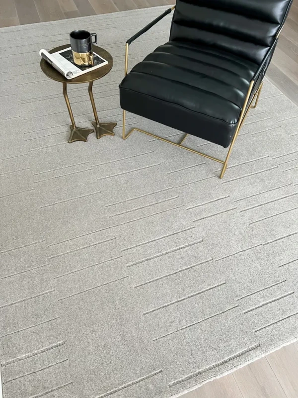 Dywan wełniany Agnella Noble Shift szary do salonu