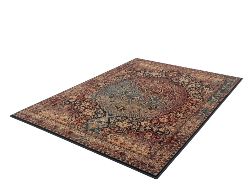 Dywan wełniany klasyczny Agnella Isfahan Maidas granat rzut z boku