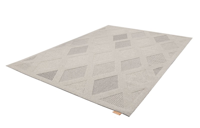 Dywan wełniany Agnella Noble Elois szary- zdjęcie pod kątem