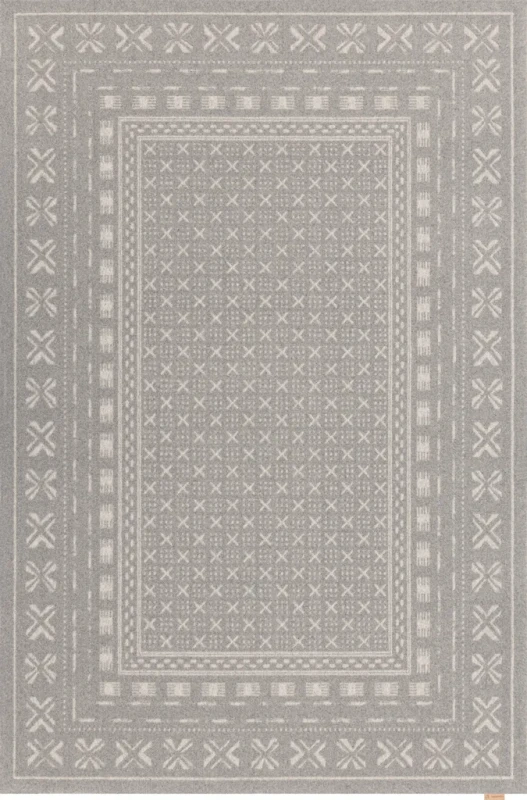 Dywan wełniany tradycyjny Agnella Noble Blockprint szary
