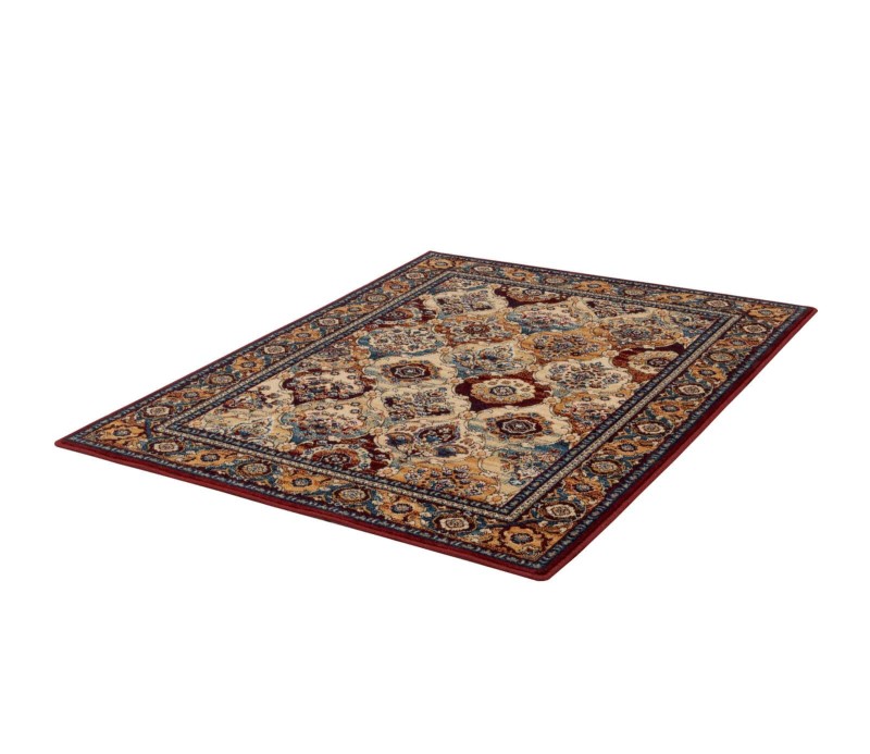 Dywan wełniany Agnella Isfahan Forenza kolor bordowy w rozmiarze 1,33x1,80 m pod kątem